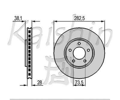 KAISHIN CBR066 Тормозные диски  для DODGE CARAVAN (RG_) 3.8 AWD