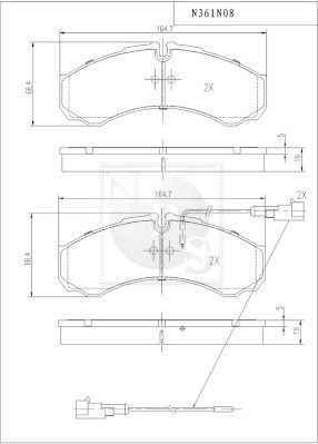 NPS N361N08 Тормозные колодки и сигнализаторы для IVECO DAILY II Автобус A 40-12 (95819311, 95819315, 95819317, 95819331) NPS N361N08 Тормозные колодки и сигнализаторы для IVECO DAILY II Автобус A 40-12 (95819311, 95819315, 95819317, 95819331)