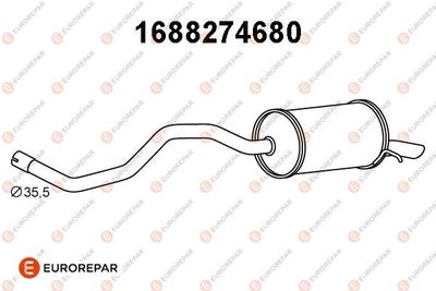 Глушитель выхлопных газов конечный EUROREPAR 1688274680 для RENAULT CAPTUR