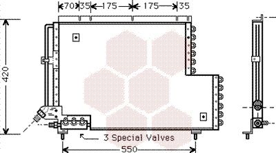 VAN-WEZEL 59005081 Радіатор кондиціонера для VOLVO (Вольво)