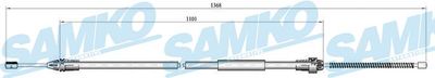 Тросик, cтояночный тормоз SAMKO C0681B для RENAULT CLIO