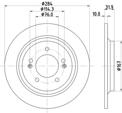 Тормозной диск HELLA 8DD 355 126-651 для HYUNDAI GRANDEUR