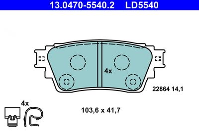 Комплект тормозных колодок, дисковый тормоз ATE 13.0470-5540.2 для MITSUBISHI ECLIPSE	CROSS