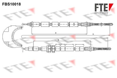 Тросик, cтояночный тормоз FTE 9250673 для FORD FIESTA