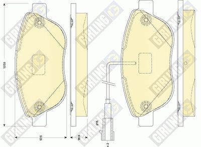 Комплект тормозных колодок, дисковый тормоз GIRLING 6118294 для ABARTH 500C