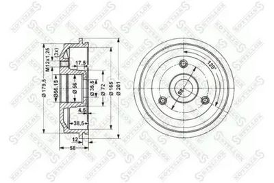 спирачен барабан STELLOX 6025-1901-SX
