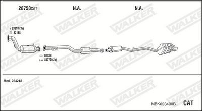 ABGASANLAGE WALKER MBK023400B