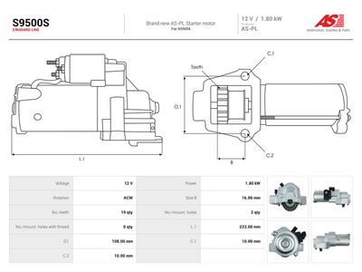 Elektropokretač AS-PL S9500S