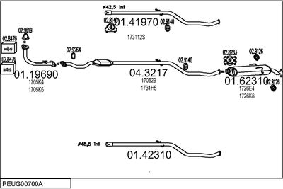 Układ wydechowy MTS PEUG00700A002464