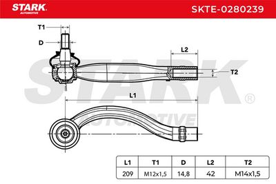 накрайник на напречна кормилна щанга STARK SKTE-0280239