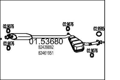 MTS 01.53680 Глушитель выхлопных газов  для LANCIA THEMA (834_) 2000 i.e. 16V (834AA)