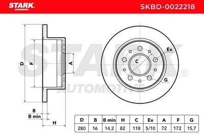 спирачен диск STARK SKBD-0022218
