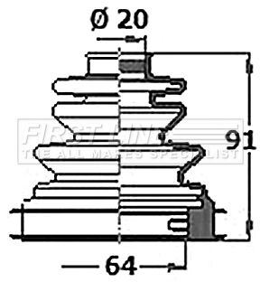 Bellow, drive shaft FIRST LINE FCB6334