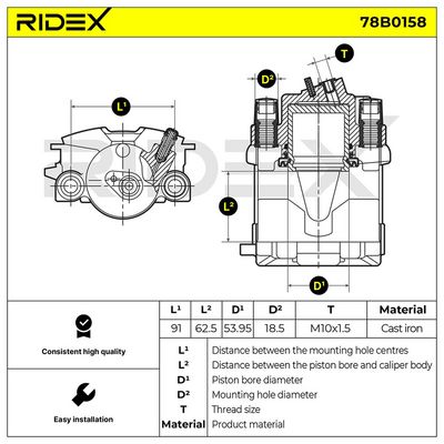 спирачен апарат RIDEX 78B0158