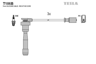 Комплект проводов зажигания TESLA T186B для KIA OPIRUS