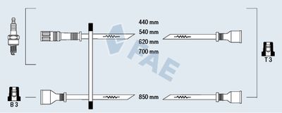 Комплект проводов зажигания FAE 83100 для LADA 1200-1500