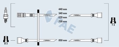 Комплект проводов зажигания FAE 83100 для LADA TOSCANA