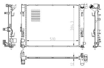 Chłodnica, układ chłodzenia silnika NRF 550038