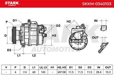 компресор, климатизация STARK SKKM-0340103