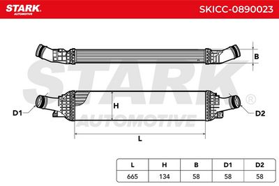 интеркулер (охладител за въздуха на турбината) STARK SKICC-0890023