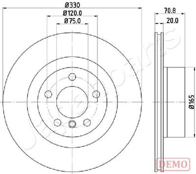 Тормозной диск JAPANPARTS DP-012C для CHERY M11