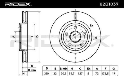спирачен диск RIDEX 82B1037