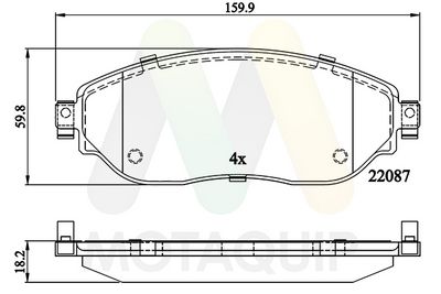 Set placute frana MOTAQUIP LVXL1838