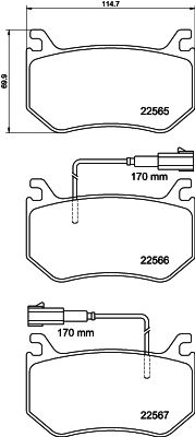 Комплект тормозных колодок, дисковый тормоз HELLA 8DB 355 039-031 для ALFA ROMEO STELVIO