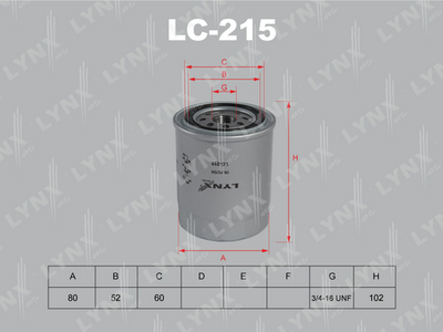 Масляный фильтр LYNXauto LC-215 для INFINITI J30