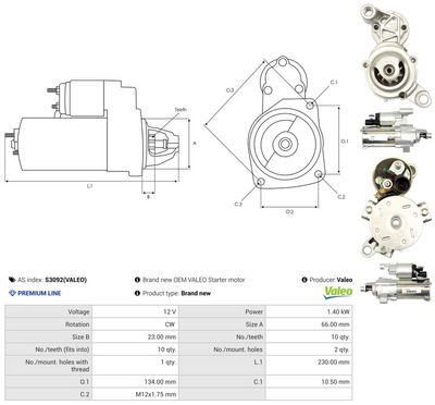 STARTER AS-PL S3092VALEO 4