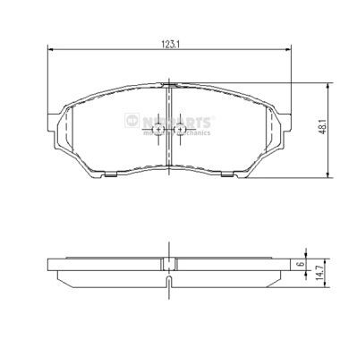 Комплект тормозных колодок, дисковый тормоз NIPPARTS J3605040 для MITSUBISHI PAJERO