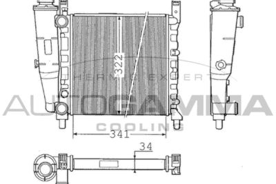 Радиатор, охлаждение двигателя AUTOGAMMA 100312 для FIAT UNO