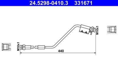 Тормозной шланг ATE 24.5298-0410.3 для HYUNDAI ix20