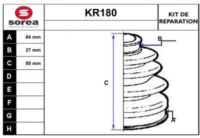 Комплект пыльника, приводной вал EAI KR180 для MITSUBISHI PAJERO