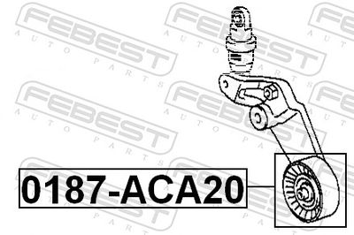 Tensioner Pulley, V-ribbed belt 0187-ACA20