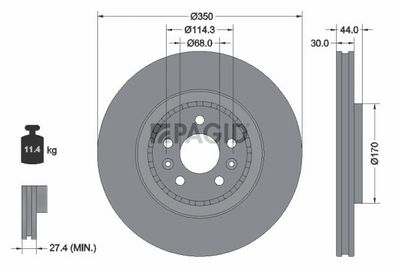 спирачен диск PAGID 56576NC