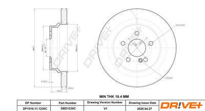 Tarcza hamulcowa DR!VE+ DBD1230C
