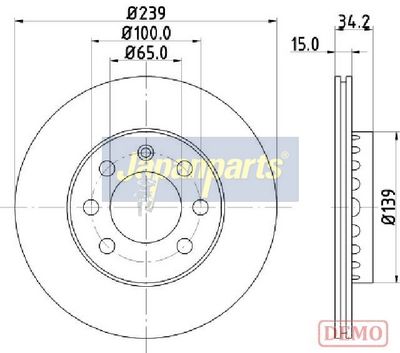 спирачен диск JAPANPARTS DI-0904C