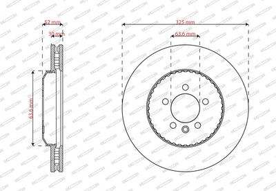 BREMSSCHEIBE FERODO DDF3078VC1 1
