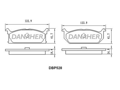 Комплект тормозных колодок, дисковый тормоз DANAHER DBP528 для SUZUKI SWIFT