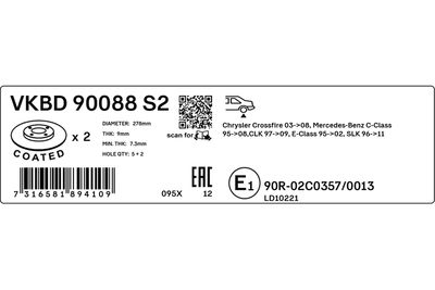 Brake Disc VKBD 90088 S2