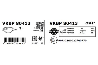 Brake Pad Set, disc brake VKBP 80413