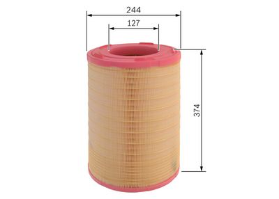 Filtre à air BOSCH — Ø244mm, Cartouche filtrante