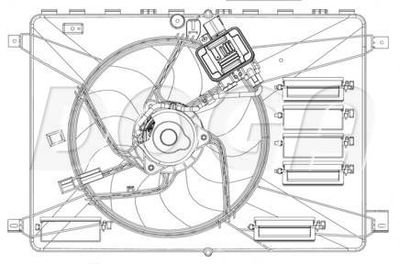 DOGA ERO034 Вентилятор системы охлаждения двигателя  для LAND ROVER FREELANDER (Ленд ровер Фрееландер)