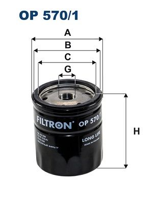 Масляный фильтр FILTRON OP 570/1 для CHEVROLET LACETTI