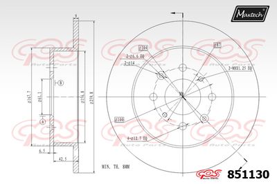 MAXTECH 851130 Тормозные диски  для HONDA CIVIC (Хонда Цивик)