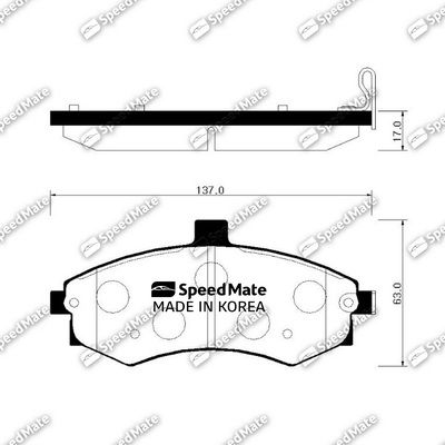 Комплект тормозных колодок, дисковый тормоз SpeedMate SM-BPH025 для HYUNDAI MATRIX