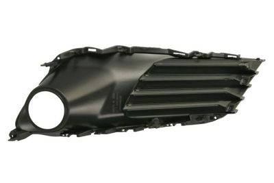 Voorbumper afdekking Voor Links (met een plaats voor streep, met mistlampgaten, plastic, zwart glanzend) past: TOYOTA AURIS E18 05.15-03.18