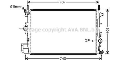 Радиатор, охлаждение двигателя AVA QUALITY COOLING FT2338 для FIAT CROMA
