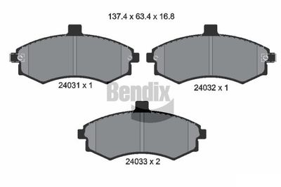 Комплект тормозных колодок, дисковый тормоз BENDIX Braking BPD2081 для HYUNDAI MATRIX
